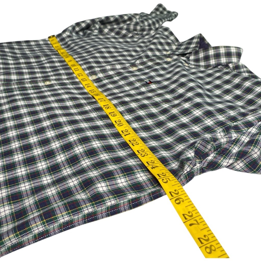 Tommy Hilfiger Men's Blue/Green/White Plaid Shirt, L - Picture 7 of 8